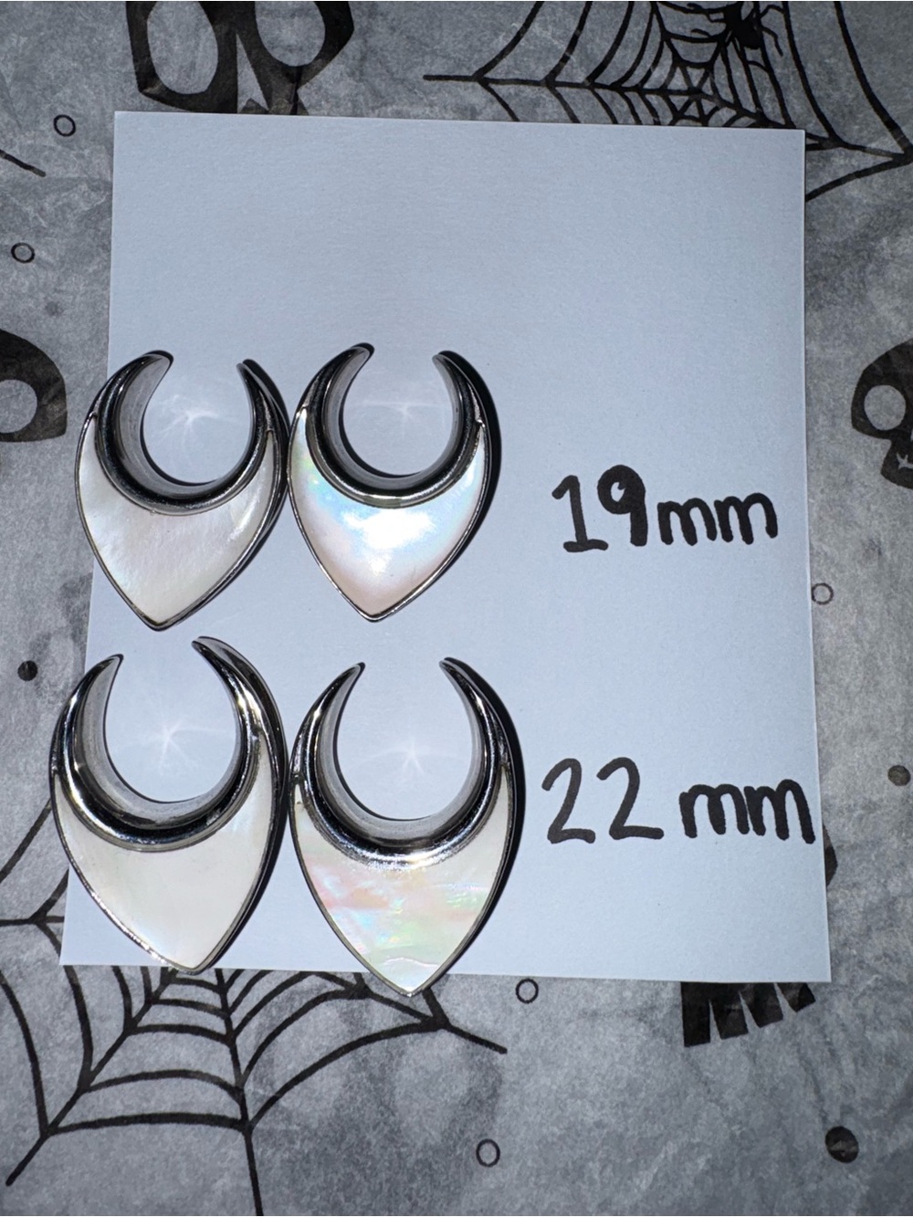 Iridescent Ear Saddle Pair - 19mm and 22mm